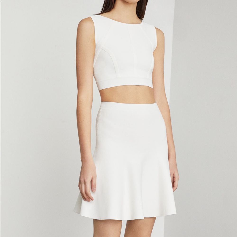 BCBG Ingrid A-line skirt in White